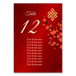 Cherry Blossom Wedding Guest Names Table Number