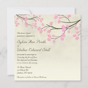 Cherry Blossom Wedding Invitation by DaisyLane at Zazzle