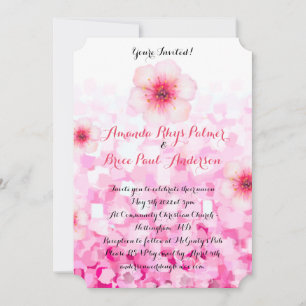 Cherry blossom wedding invitation