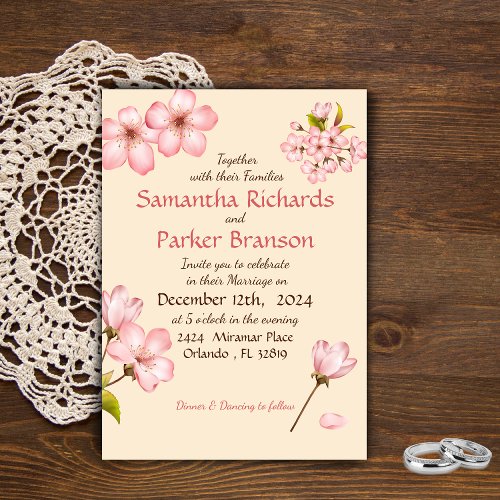 Cherry Blossom Wedding  Invitation