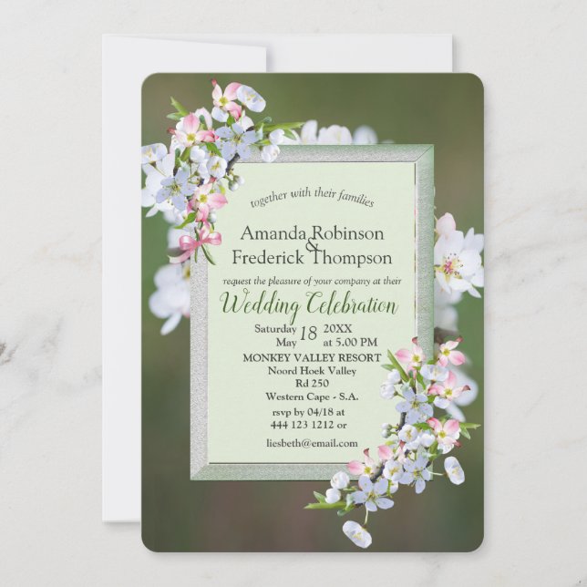 Cherry Blossom Wedding Invitation (Front)