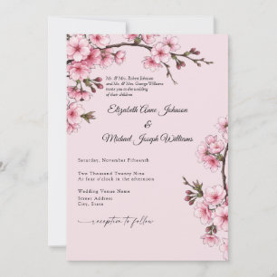 Cherry Blossom Wedding Invitation