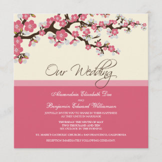 Cherry Blossom Wedding Invitation (pink)