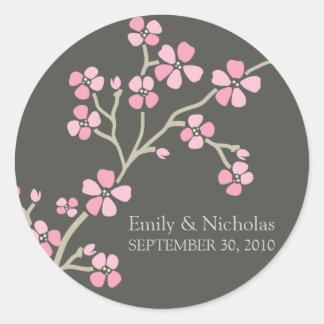 Cherry Blossom Wedding Invitation Seal (pink)