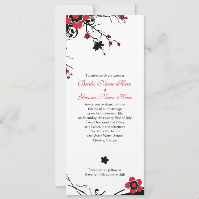 Cherry Blossom Wedding Invite (Front)
