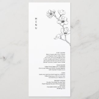 Cherry blossom Wedding menu