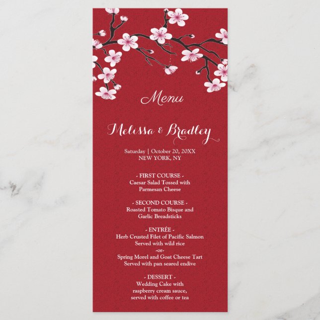 Cherry Blossom   Wedding Menu (Front)