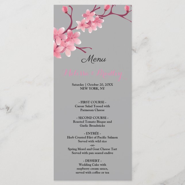 Cherry Blossom    Wedding Menu (Front)