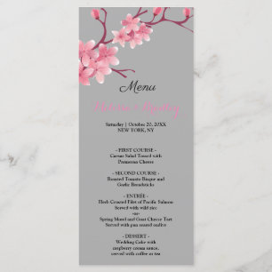 Cherry Blossom Wedding Menu