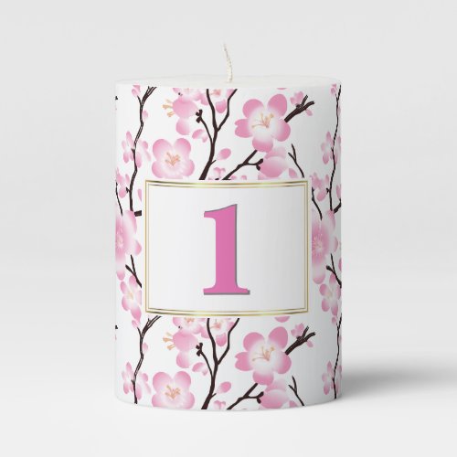 cherry blossom wedding occasion table decor candle