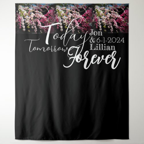 Cherry Blossom Wedding Personalized Backdrop