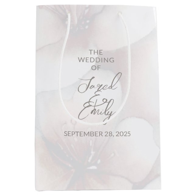 Cherry Blossom Wedding Personalized Gift Bag (Front)