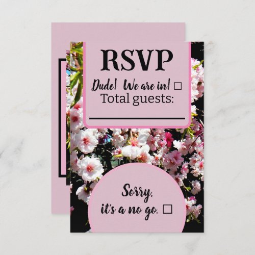 Cherry Blossom Wedding Pink RSVP Cards