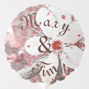 cherry blossom wedding red and white elegant balloon
