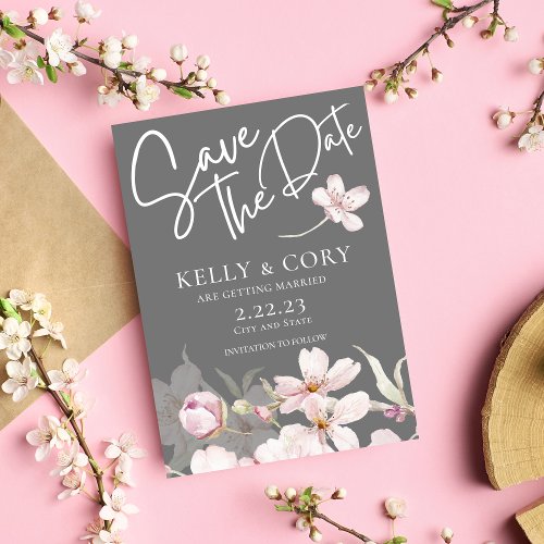 Cherry Blossom Wedding Save The Date Cards 