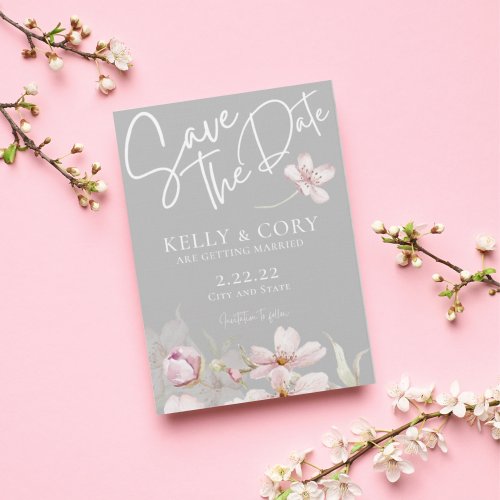 Cherry Blossom Wedding Save The Date Cards 