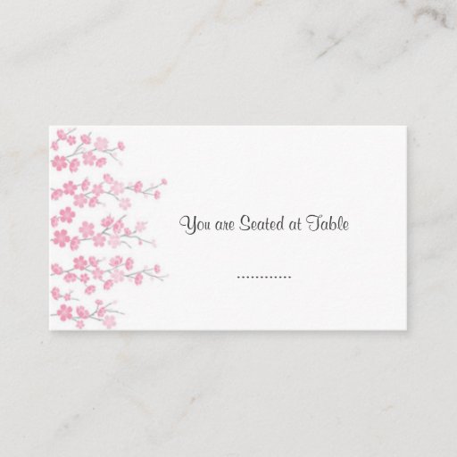Customizable cherry blossom; wedding table seating business cards