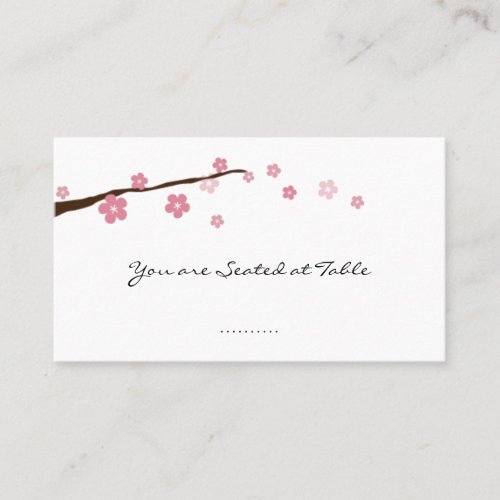 cherry blossom; wedding table seating business card templates
