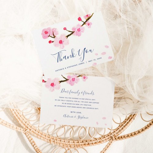 Cherry Blossom Wedding Thank You Card
