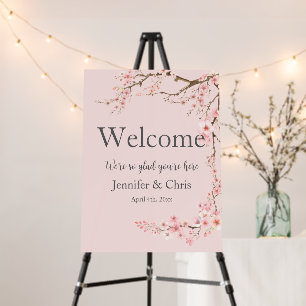 Cherry Blossom Wedding Welcome Foam Board