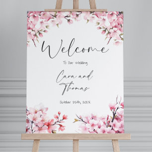 Cherry Blossom Wedding Welcome Sign Template