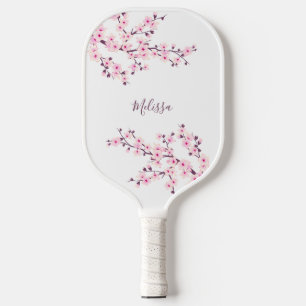 Cherry Blossom White Monogram Pickleball Paddle