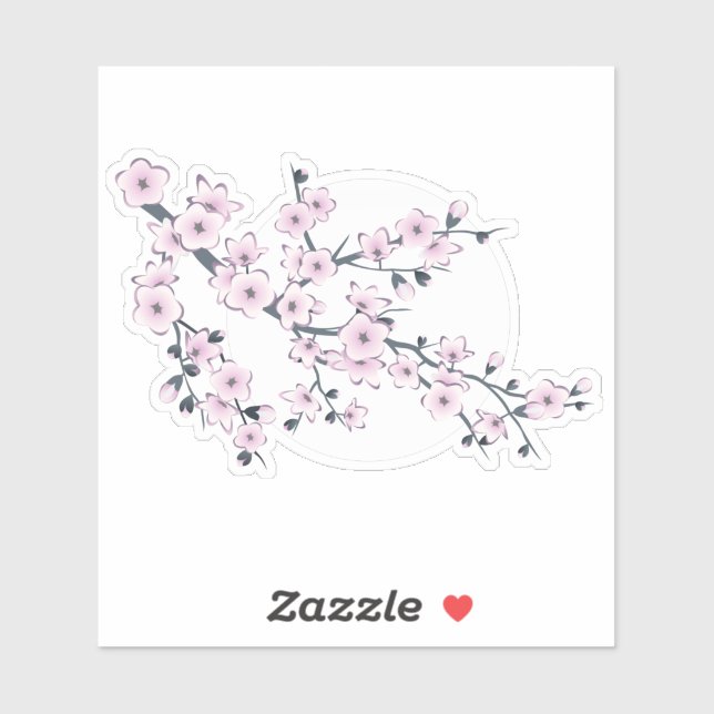 Cherry Blossom White Moon Sticker (Sheet)