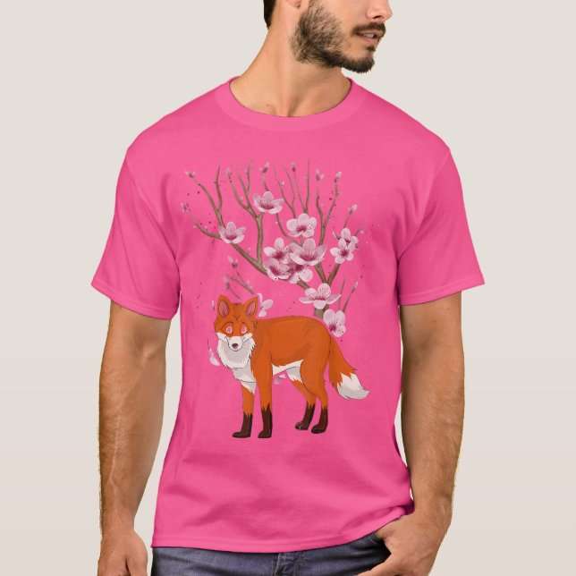 Cherry Blossom Wild Animal Florist Sakura Forest F T-Shirt (Front)