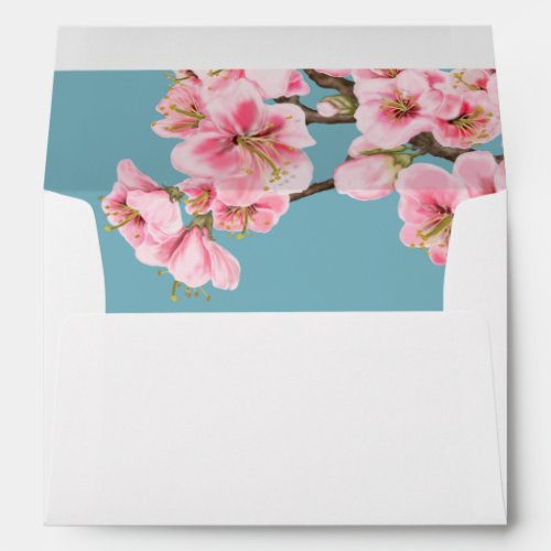 Cherry blossom with robins egg address envelope