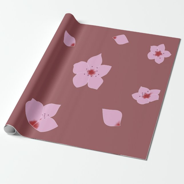 Cherry Blossom Wrapping Paper (Unrolled)