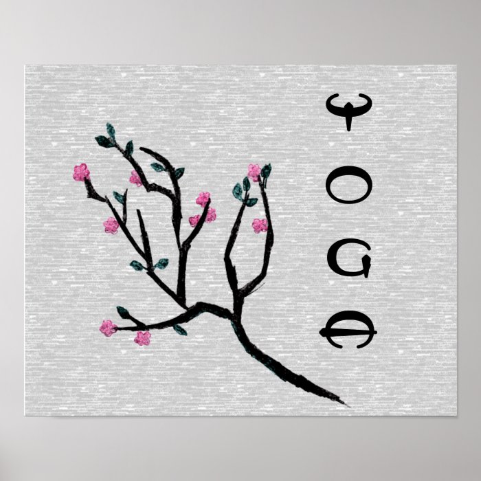 Cherry Blossom   Yoga Poster