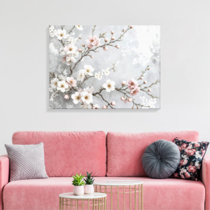 Cherry Blossoms Abstract Canvas Print