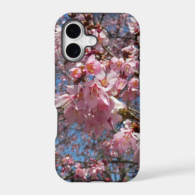 Cherry Blossoms and Bee Pink Spring Flowers Case-Mate iPhone Case (Back)