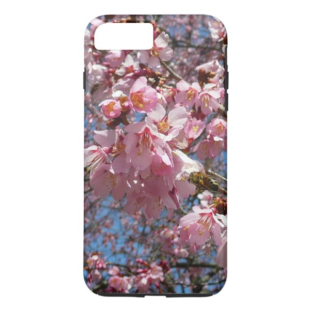 Cherry Blossoms and Bee Pink Spring Flowers Case-Mate iPhone Case (Back)