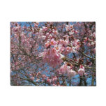 Cherry Blossoms and Bee Pink Spring Flowers Doormat