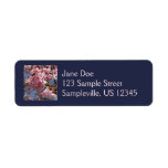 Cherry Blossoms and Bee Pink Spring Flowers Label