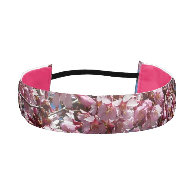Cherry Blossoms and Blue Sky Spring Floral Athletic Headband (Front)