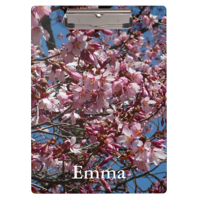 Cherry Blossoms and Blue Sky Spring Floral Clipboard (Front)