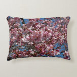 Cherry Blossoms and Blue Sky Spring Floral Decorative Pillow