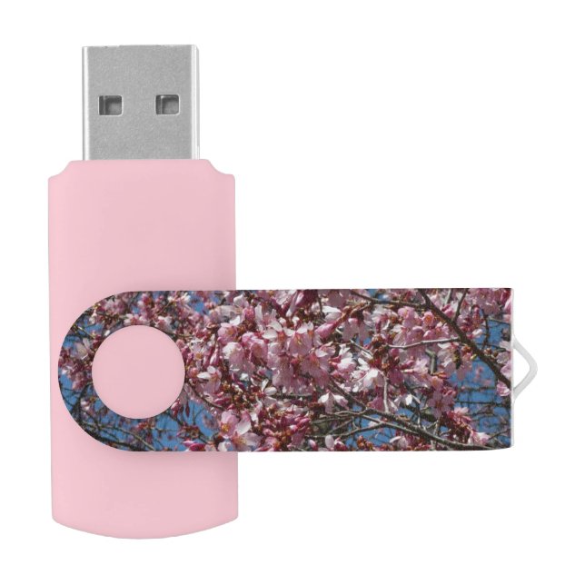 Cherry Blossoms and Blue Sky Spring Floral Flash Drive (Opened)