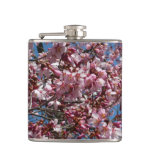 Cherry Blossoms and Blue Sky Spring Floral Flask