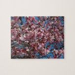 Cherry Blossoms and Blue Sky Spring Floral Jigsaw Puzzle