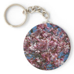 Cherry Blossoms and Blue Sky Spring Floral Keychain
