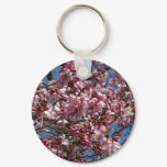 Cherry Blossoms and Blue Sky Spring Floral Keychain