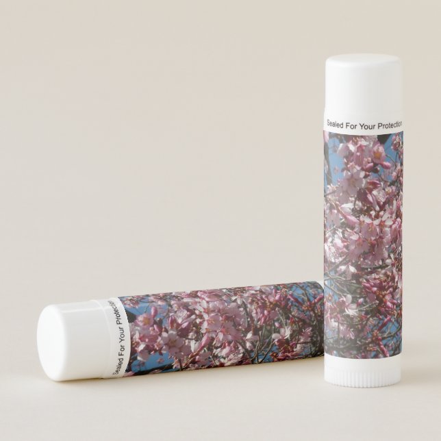 Cherry Blossoms and Blue Sky Spring Floral Lip Balm (Front)
