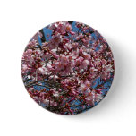 Cherry Blossoms and Blue Sky Spring Floral Pinback Button