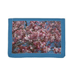 Cherry Blossoms and Blue Sky Spring Floral Tri-fold Wallet