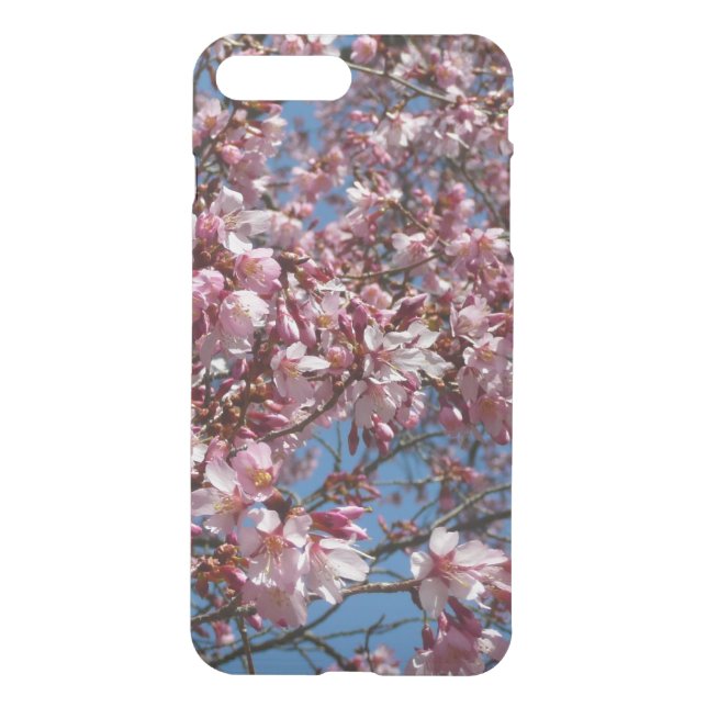 Cherry Blossoms and Blue Sky Spring Floral Uncommon iPhone Case (Back)