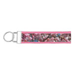 Cherry Blossoms and Blue Sky Spring Floral Wrist Keychain