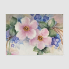 Cherry Blossoms and Blueberries Tissue Paper